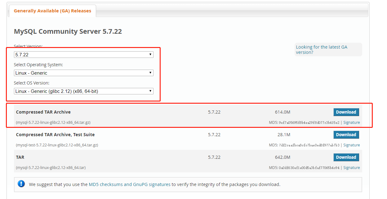MySQL.tar官方下载截图